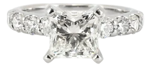 Platinum 18k White Gold Igi 1.58ct Princess Lab Grown Diamond Engagement Ring, Size 5.5