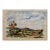 Henry Emil Salloch Original Watercolor on Paper Autumn Landscape With Rolling Hills, 1940. For Sale