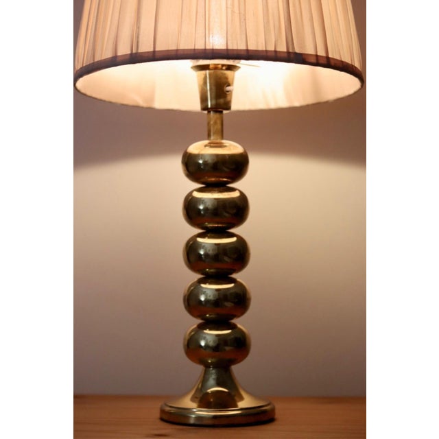 Tall Mid-Century Swedish Brass Bobbin Lamps from Aneta, 1960s, Set of 2 For Sale - Image 16 of 18