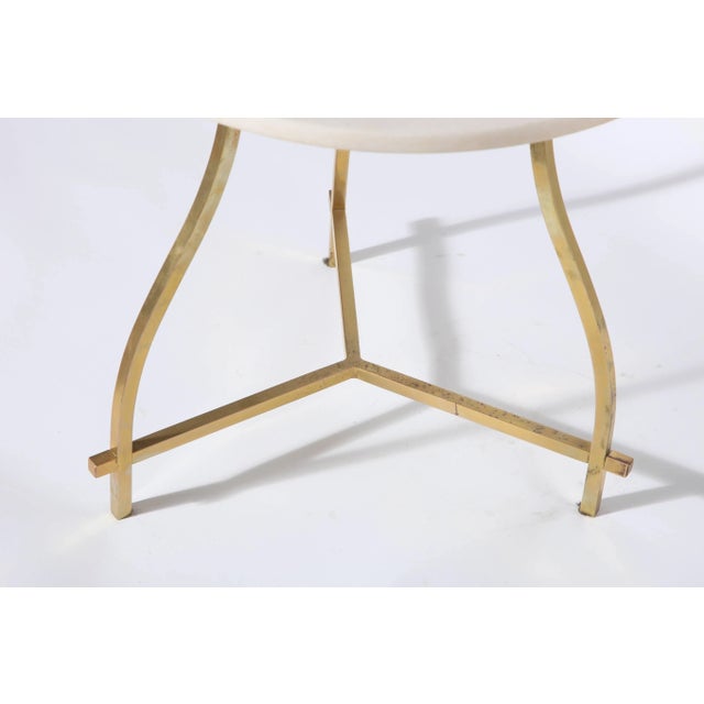 Tommi Parzinger Style Marble, Brass, Shaded Candlestick Side Table Floor Lamp For Sale - Image 12 of 13