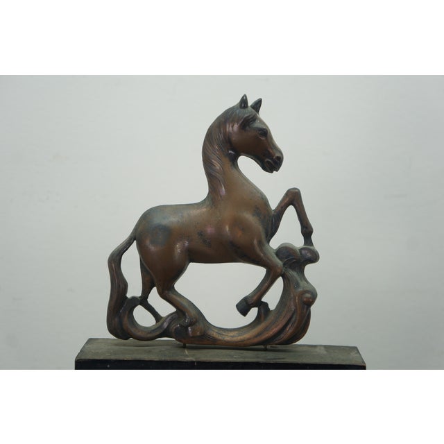Mid 20th Century Mastery Kyoritu Mahogany Copper Horse Equestrian Regulator Wall Clock 27" For Sale - Image 10 of 17