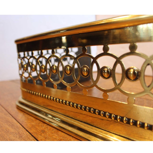 Late 19th Century C.1870s English Pierced Brass Fireplace Fender For Sale - Image 5 of 5