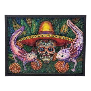 Ricardo Maya Contemporary Mexican Folk Art Día De Los Muertos Painting For Sale