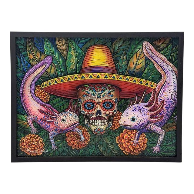 Ricardo Maya Contemporary Mexican Folk Art Día De Los Muertos Painting For Sale