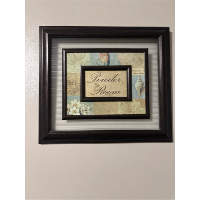 12x14 powder room wall decor wood and glass vintage 1960s minor wear see all photos