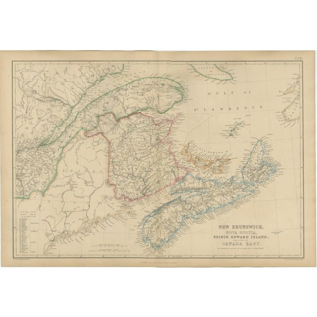 Antique Map of New Brunswick, Nova Scotia, Prince Edward Island and Canada East, 1860 For Sale - Image 9 of 9