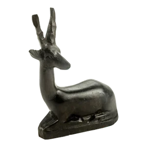 Hand Carved Wood Gazelle Deer Animal Decoration