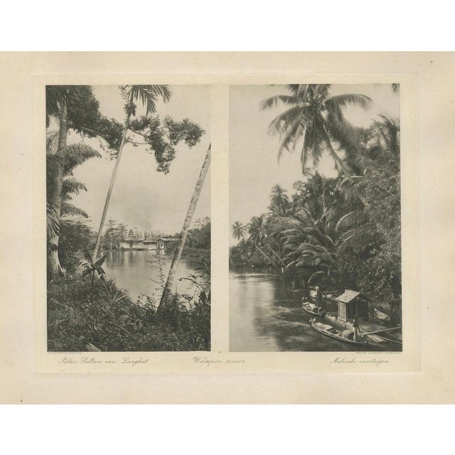 Medan wampoe river & sultan of langkat palace – kleingrothe c.1900 this historic original photogravure sheet presents two...