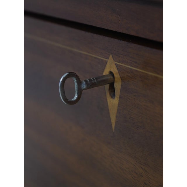 Wood Bench Made Federal Style Mahogany Inlaid Chest For Sale - Image 7 of 16