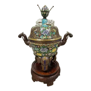 Early 20th Century Chinese Cloisonne Enameled Tripod Censor/Incense Burner