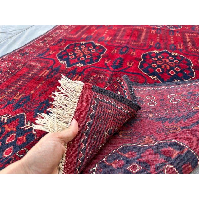 Afghan Khal Mohammadi Biljik Wool Rug, Mazar - 6'1" X 3'5" For Sale - Image 4 of 12