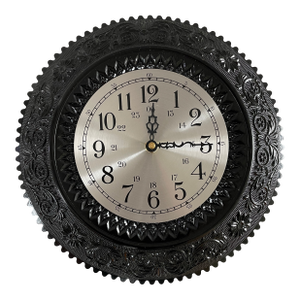 1970s Black Glass Clock by Tiara Glass