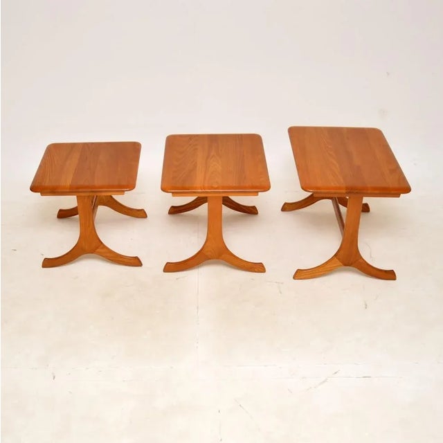 1970s Vintage Elm Nesting Tables, 1970s, Set of 3 For Sale - Image 5 of 9