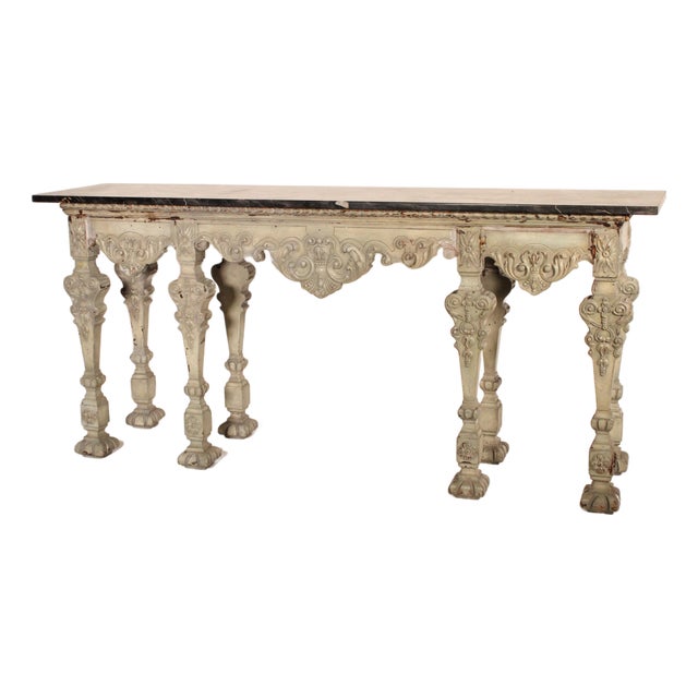 Louis XIV Style Grisaille Painted Console Table For Sale