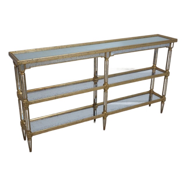 Theodore Alexander Hollywood Regency Mirror Surface Sofa or Hall Table For Sale