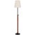 Modern Thomas O'Brien by Visual Comfort Signature Bryant Wrapped Table Lamp in Bronze and Saddle Leather with Linen Shade For Sale - Image 3 of 3