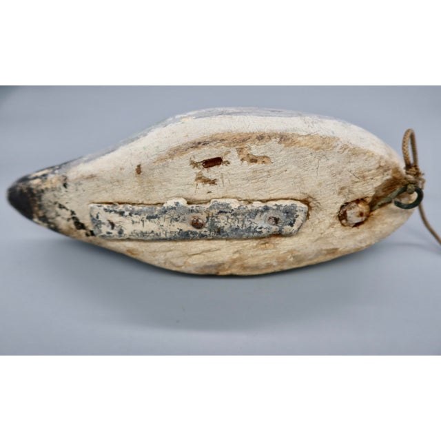 Vintage Folk Art Wooden Working Duck Decoys With Anchor Weights - Pair For Sale - Image 15 of 17