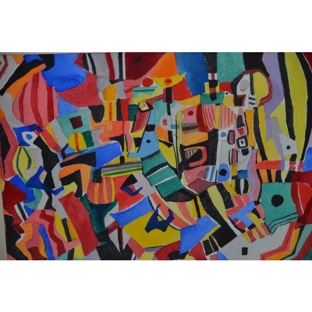 Everett Charles Boyd "Mardi Gras" Original Abstract Watercolor For Sale In San Francisco - Image 6 of 9