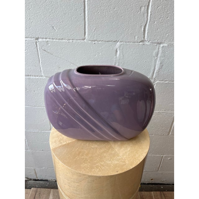 1980s Postmodern Sculptural Aubergine Glazed Ceramic Vase by Jenkins Ceramics For Sale - Image 5 of 9