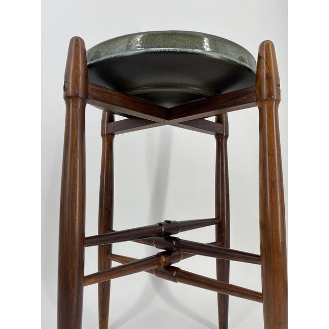 a side table * from Knabstrup * Design by Arne Basse * from Denmark * 60s * Frame made of red-brown rosewood wood * 4 feet...