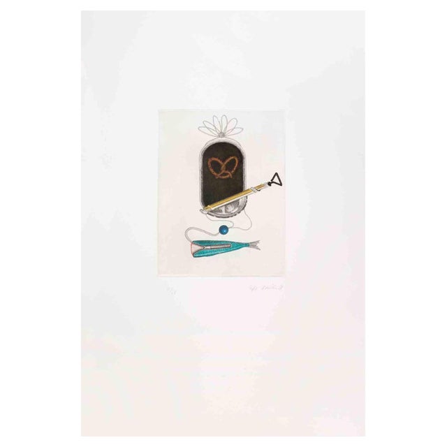 Fifo Stricker, Surrealist Composition, Aquatint and Etching, 1980s For Sale