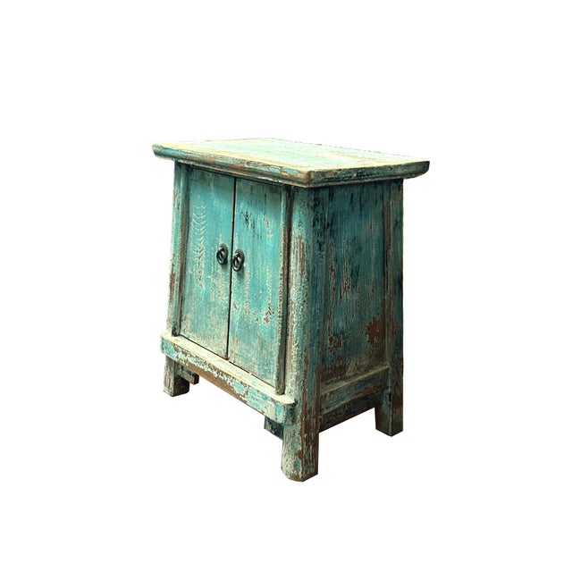 This small size Chinese cabinet is a charming addition to any space, showcasing the beauty of distressed wood and...