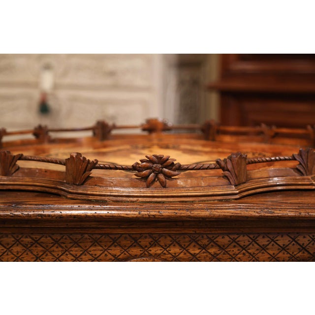 19th Century Swiss Black Forest Carved Walnut Tray Table With Deer Motifs Chairish