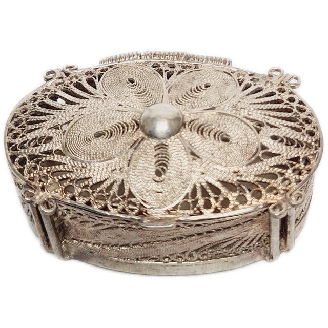 Russian Silver Filigan Pill Container, Germany, 1930s For Sale - Image 9 of 9