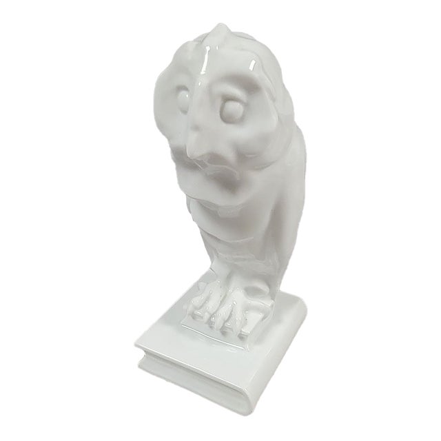 Herend White Porcelain Owl For Sale