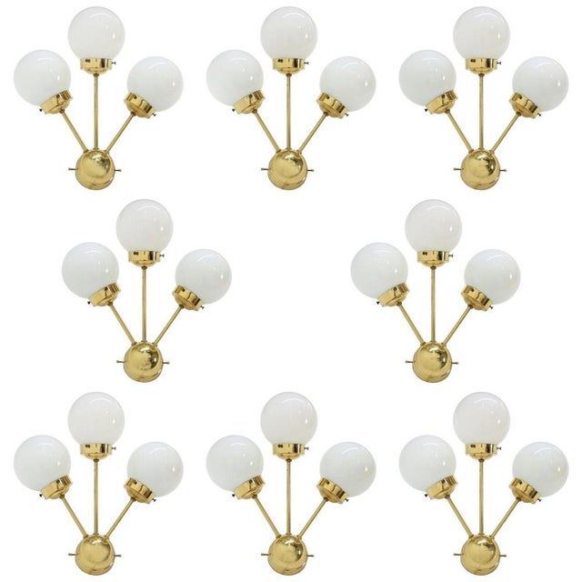 Brown Space Age Sputnik Brass Wall Lamp, 1970s For Sale - Image 8 of 8
