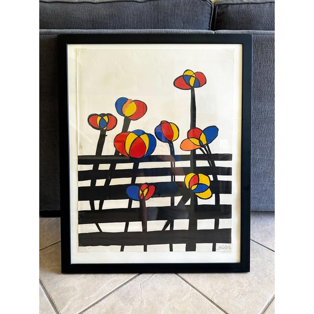 Artist: Alexander Calder Title: Untitled (from the Calder, Magie Eolienne portfolio) (also called Flowers at the Fence)...