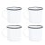 Crow Canyon Home Enamelware, Vintage 12 oz. Mugs in White with Black Rim - Set of 4 For Sale In San Francisco - Image 6 of 6