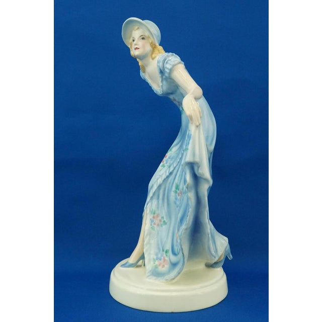 19th Century Ceramic Sculpture of Lady by Stephan Dakon for Goldscheider, Austria, 1940s For Sale - Image 9 of 18