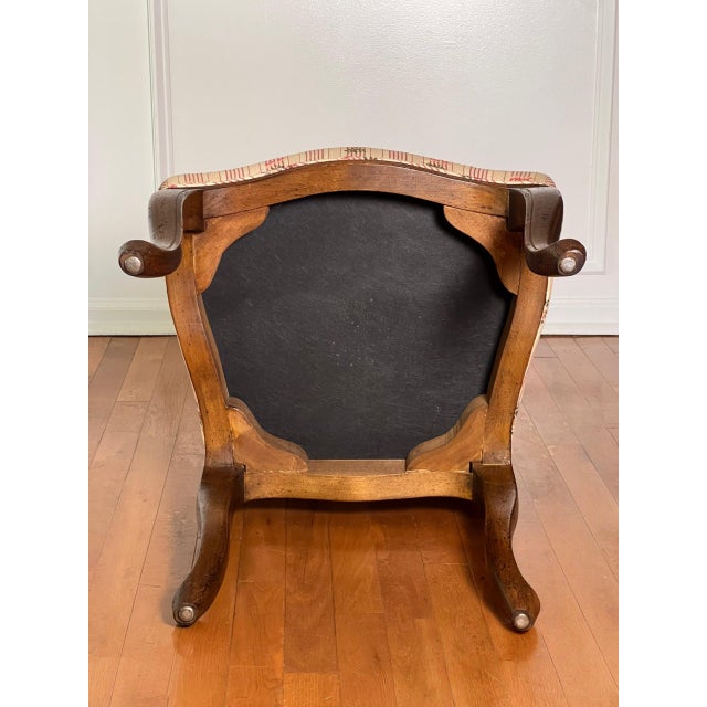 Don Ruseau Louis XV Style Upholstered Vanity or Side Chair in Walnut, 1940s For Sale - Image 17 of 18