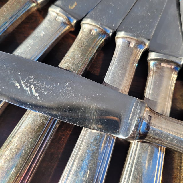 Art Deco Boréal Flatware Set in Silver-Plated Metal by Luc Lanel for Christofle, 1930s, Set of 89 For Sale - Image 10 of 18