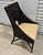 Contemporary 6 Barbara Barry, McGuire, Oval Back Cane and Rattan Dining Chairs. Chairs Have a Tobacco Black Rattan Frame With Upgraded Tan Linen Upholstery. For Sale - Image 3 of 9