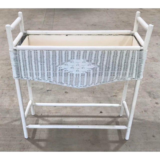 Vintage White Wicker Planter Box Chairish