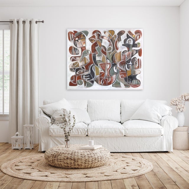 Burgundy Cosmic Trigger v.2 - Large Contemporary Organic Shape Abstract Oil Painting Artwork by Harrison Gilman For Sale - Image 8 of 9