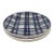 Vintage Mid-Century Modern Blue Paid Gingham Made in England 8” Salad Plates- Set of 4 For Sale