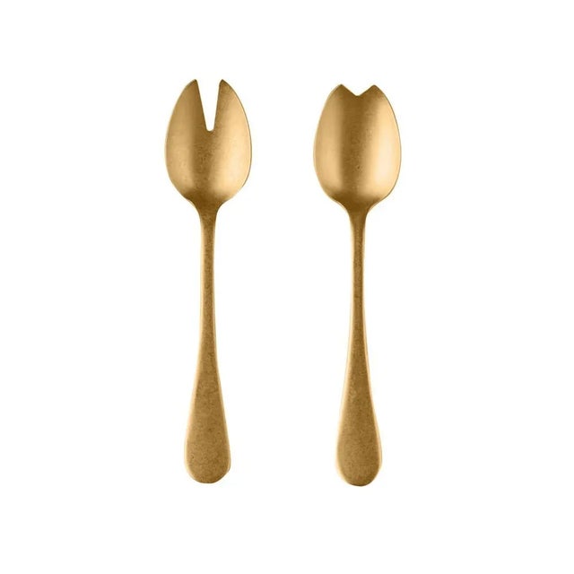 Contemporary Mepra 2- Piece Salad Servers Set, Oro For Sale - Image 3 of 3