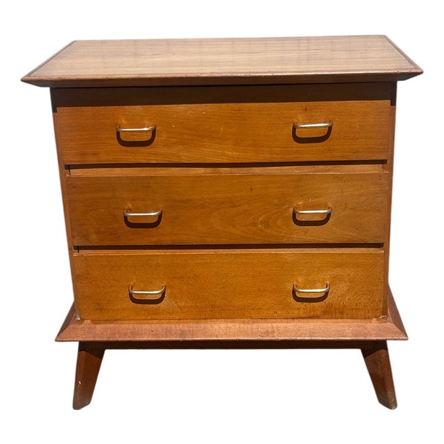 Oak Chest of Drawers with Splayed Legs, 1950 For Sale