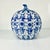 Chinoiserie 1980s Vintage Chinoiserie Boho Chic Hollywood Regency Blue & White Pumpkin, Halloween & Thanksgiving For Sale - Image 3 of 11