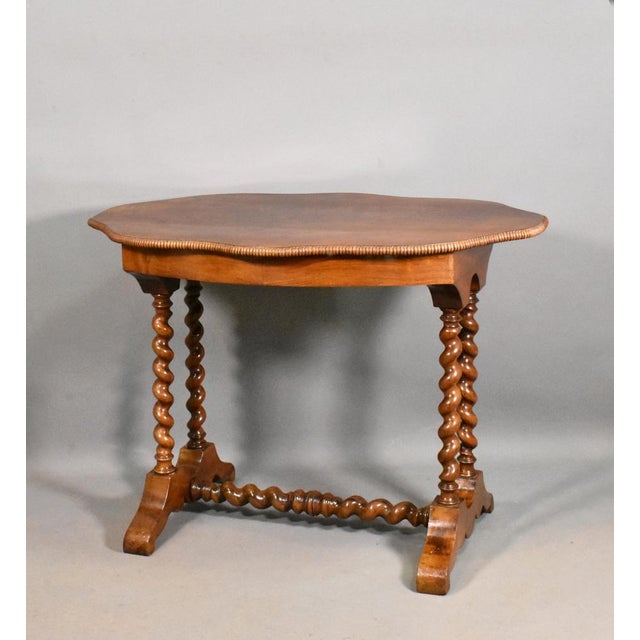 Antique French Gueridon Table in Walnut, 1890s For Sale - Image 3 of 17