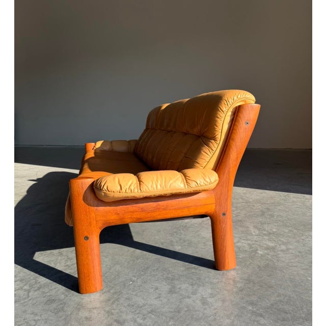 Ekornes Montana Teak & Leather Sofa For Sale - Image 4 of 9