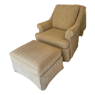 Century Furniture Tyler Custom Source Configurable Lounge Chair & Ottoman | Home Elegance Collection | Made in Usa | 2021 For Sale