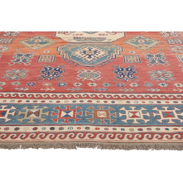 Vintage Caucasian Soumak Rug - 09'09 X 13'05 For Sale - Image 4 of 9