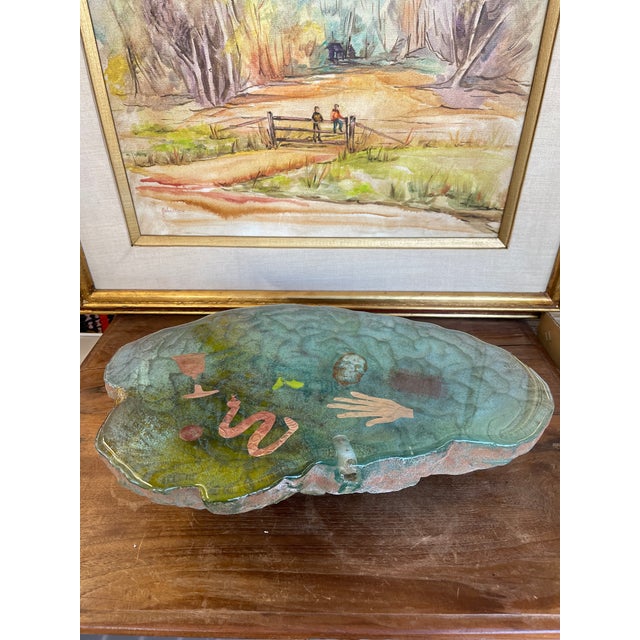 Vintage Cast Sculptural Art Piece With Embedded Figural Motifs and Textured Base For Sale In Seattle - Image 6 of 11