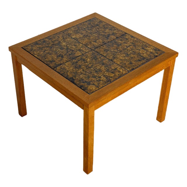 Oak Tile Top Coffee Table Danish Mid-Century Modern 1960s For Sale