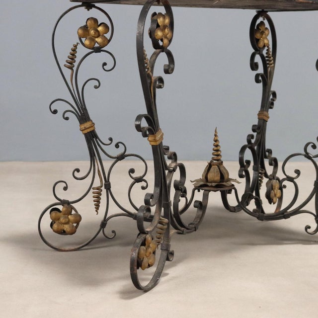 Small Italian Table in Lacquered Wood and Iron For Sale - Image 4 of 9