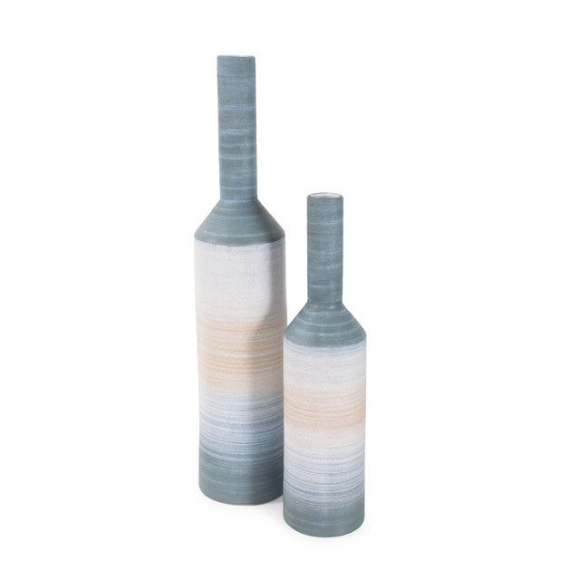 Ceramic Drift Tide Long Neck Vase large For Sale - Image 7 of 10